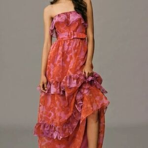 Anthropologie Strapless Tiered Maxi Dress XL - beautiful ❤️💜